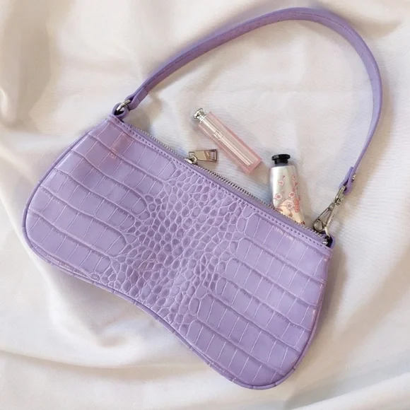 JW Pei Eva Shoulder Bag- Purple Croc - Picture 3 of 7